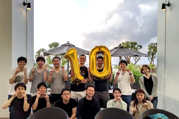 写真 2019年 創業10周年記念 沖縄社員旅行での記念写真